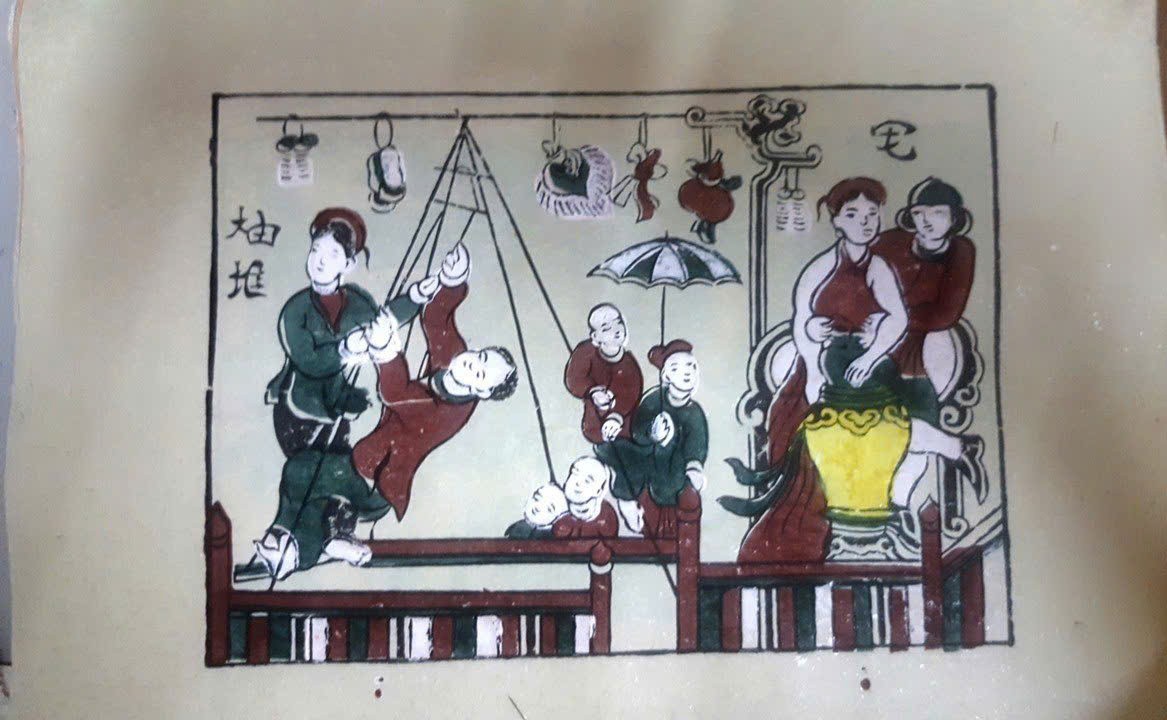 Tranh Đông Hồ - Hội Đu